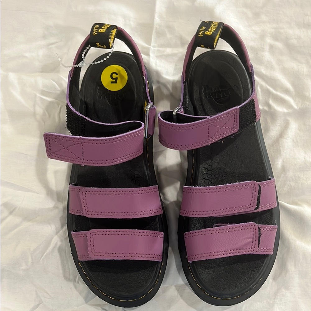Dr. Martens Purple Sandals with Adjustable Straps